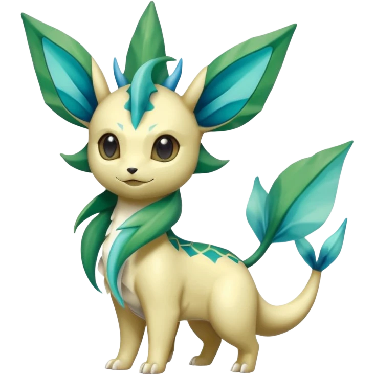 Leafeon-Vaporeon-Salamence-hybrid-fusion (full body) emoji