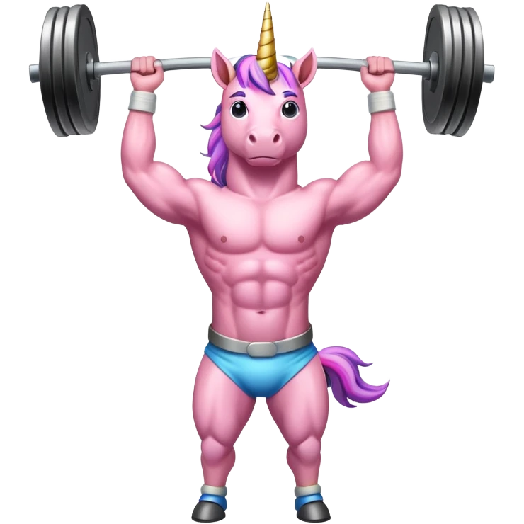 Unicorn overhead pressing weight emoji