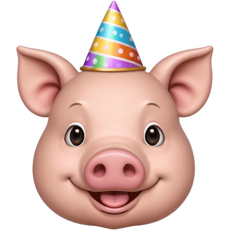black pig party hat  emoji
