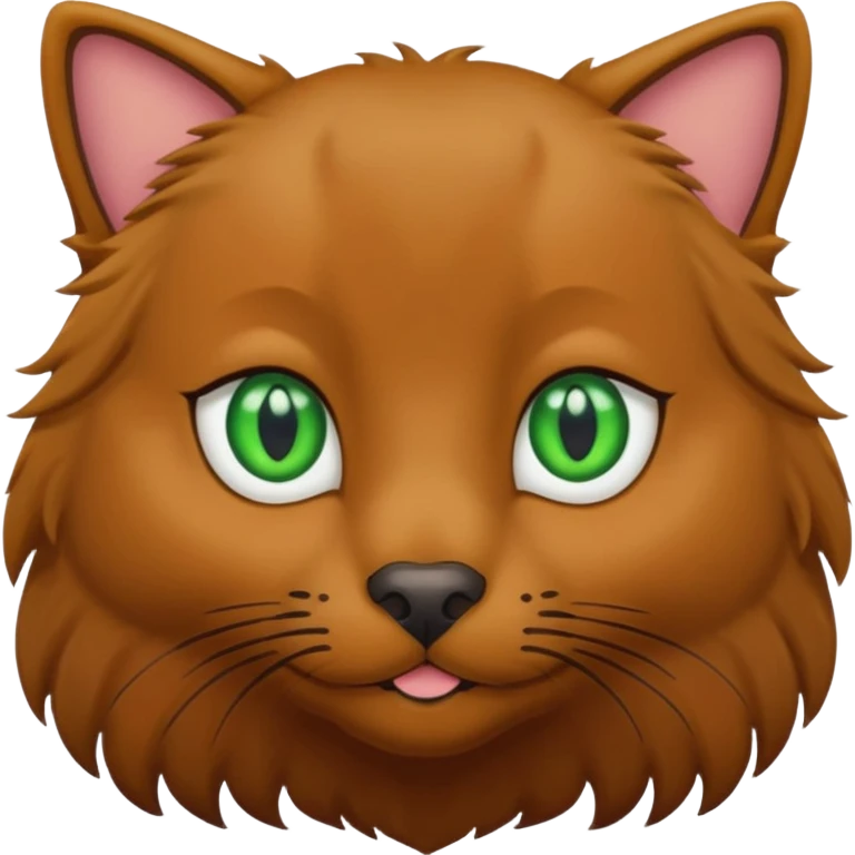 one black cat with brown eyes  and one big brown retriever with green eyes  emoji