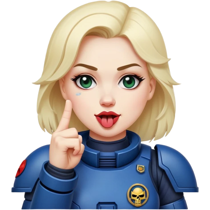 woman space marine crossed out middle finger and face with tongue out wink eye emoji
