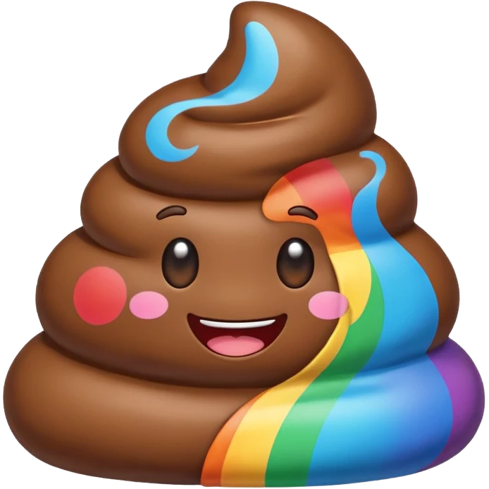 blue rainbow colors kawaii poop emoji