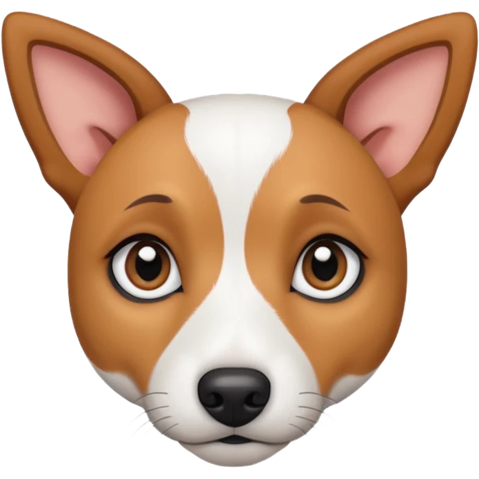 a fully white jack russell the size of a kelpie with light brown ears and a light brown patch on one eye emoji