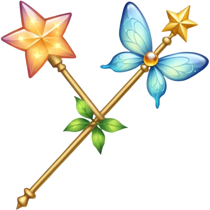 Fairy wand with magic emoji