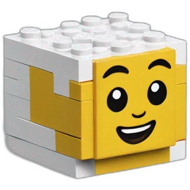 Un lego qui emboîte un cube de lego emoji