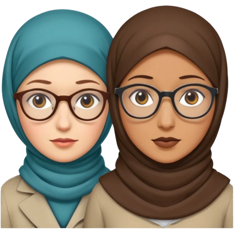 2 DETECTIVES 1 one is a white coman with glasses and hijab the other one is brown skin not hijabi emoji