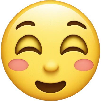 Yellow circle Emoji with a blushing face emoji