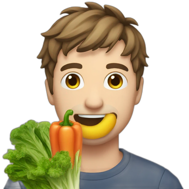 mr beast eating vegetables but it's actually people emoji