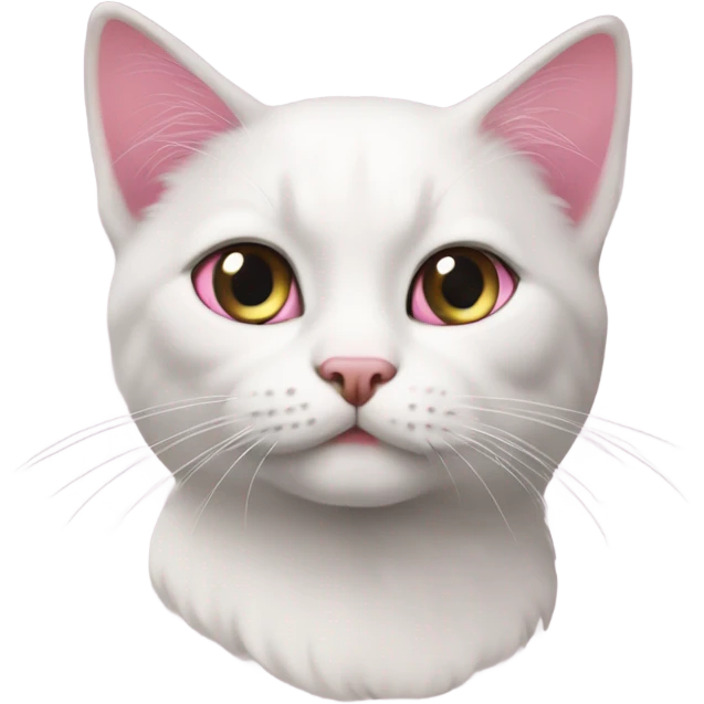 kucing putih berpita pink emoji