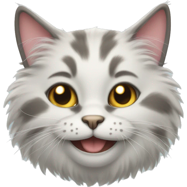 Fluffy cat smiling  emoji