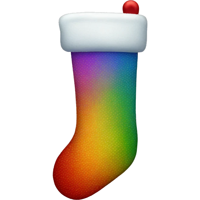 Rainbow Christmas stocking emoji