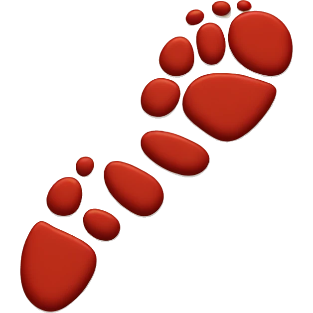 Red footprint  emoji