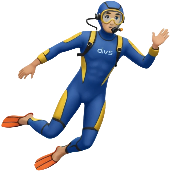 diver man swimming full body with full scuba gear
 emoji