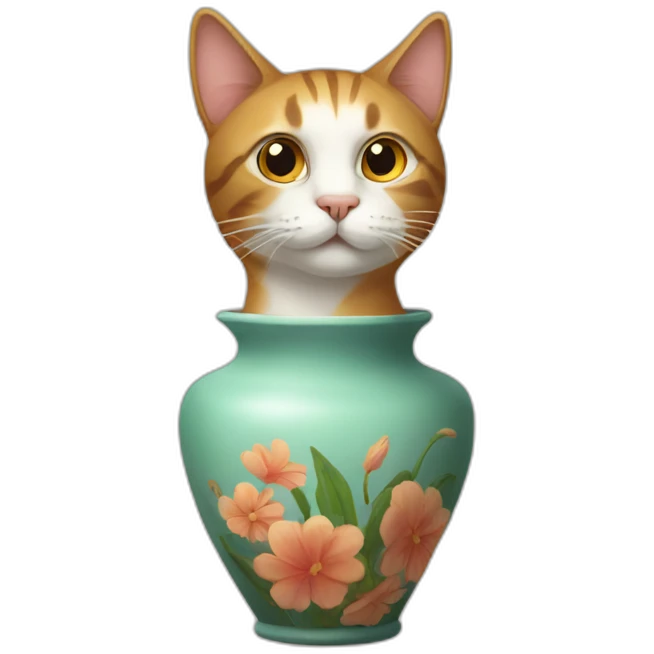 a cat in a vase emoji