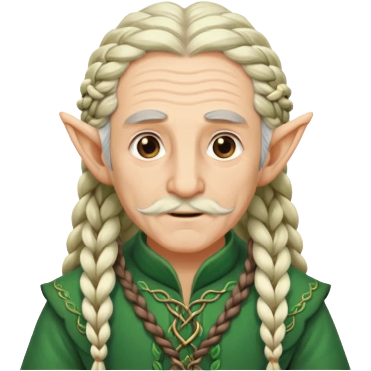 elves with braided hair old man emoji