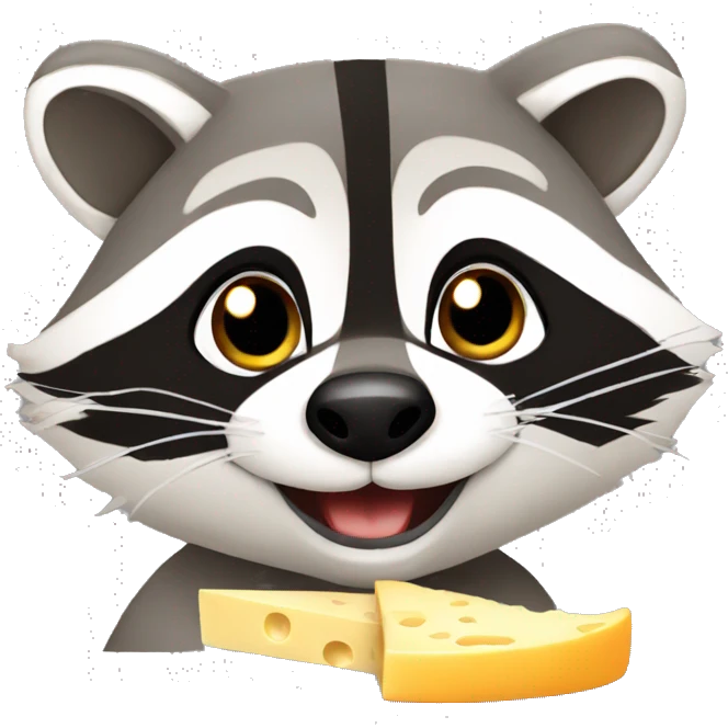 Raccoon eating cheese emoji