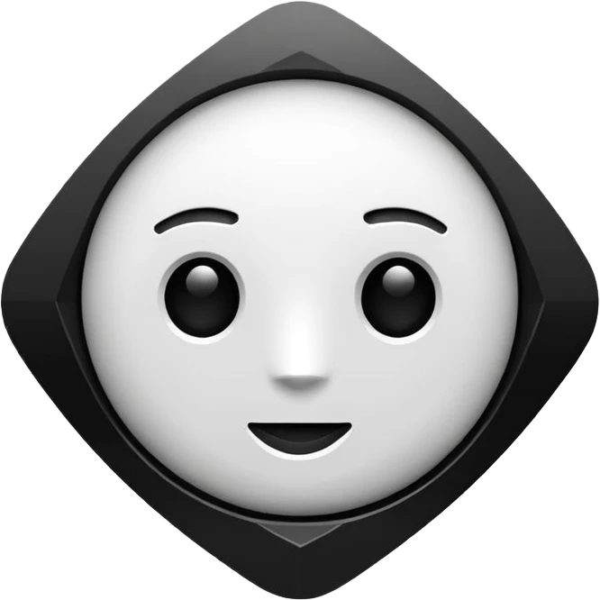 Create an emoji in which it is representing AI logo similarly like the logo of Chat GPT ,Gemini but different completely different and very professional not simple and try to make it in black and white colour emoji