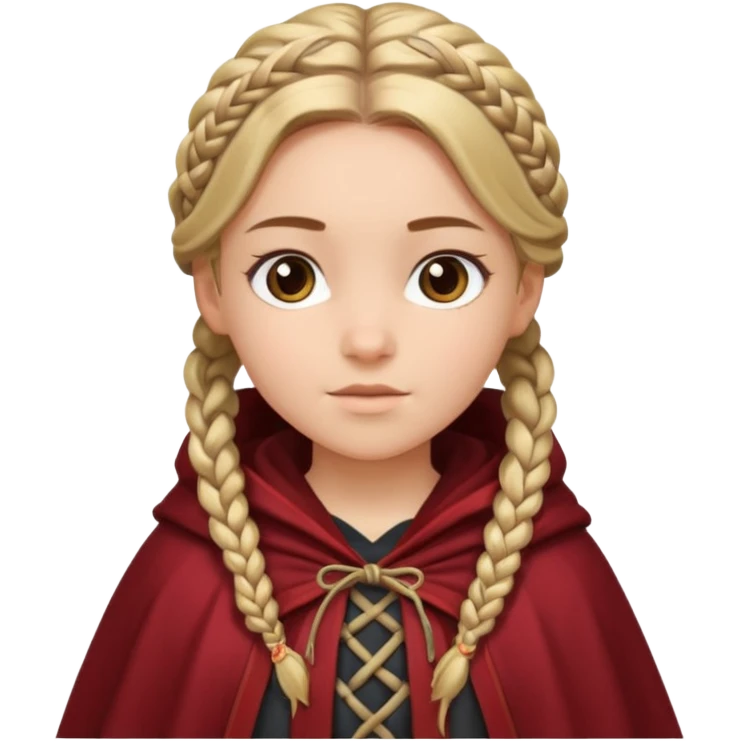 girlwith braided hair, cloak emoji