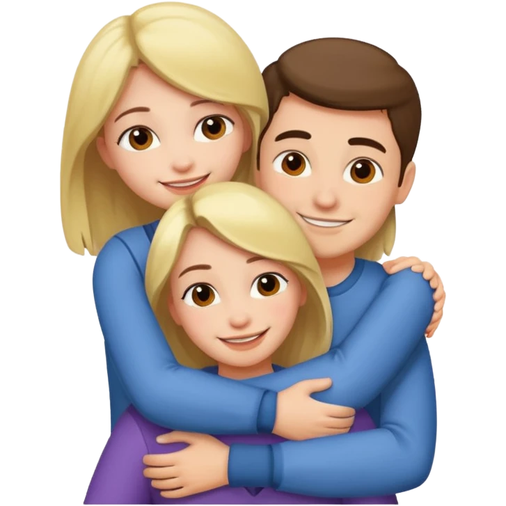 girl with normal girl size boobs hugging two guys emoji