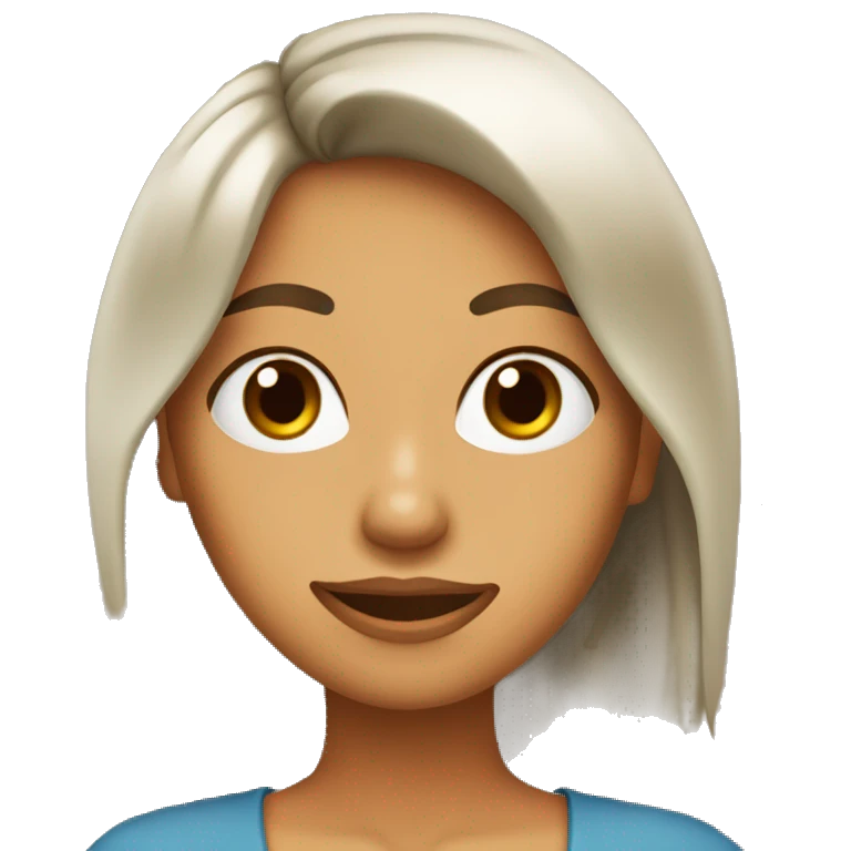Chica con pelo castaño, piel clara y ojos cafés  emoji