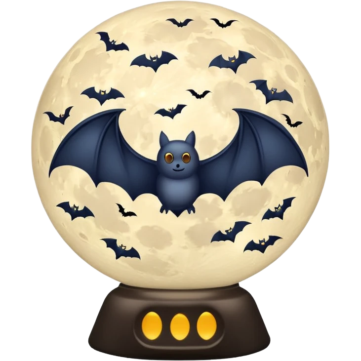 Moon lamp with bats emoji