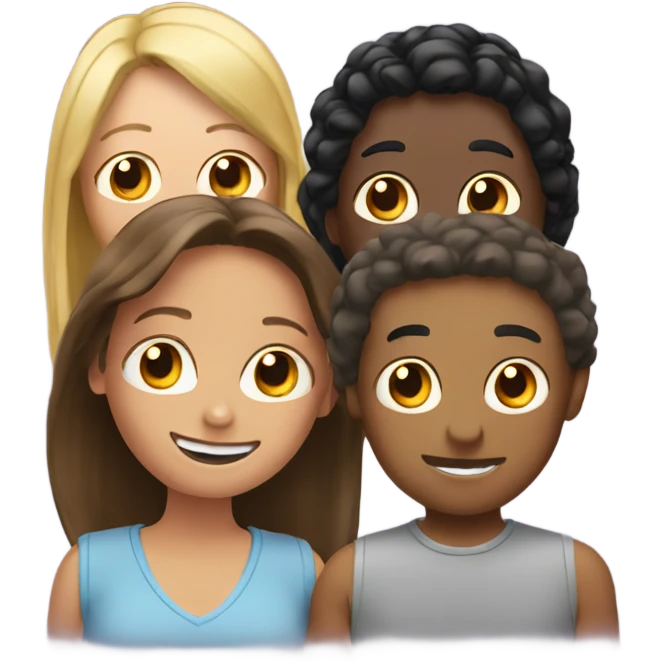 Three friends hanging out emoji
