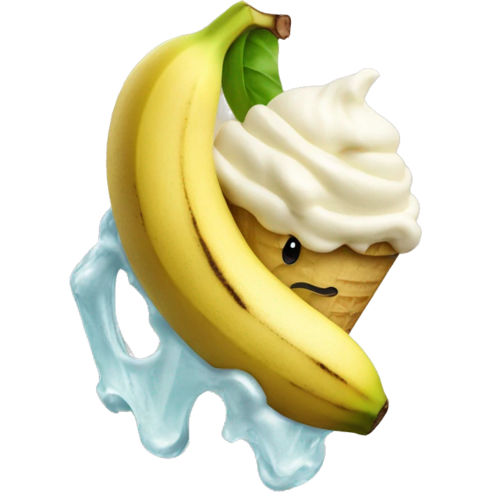 Banana dipped in ice cream emoji