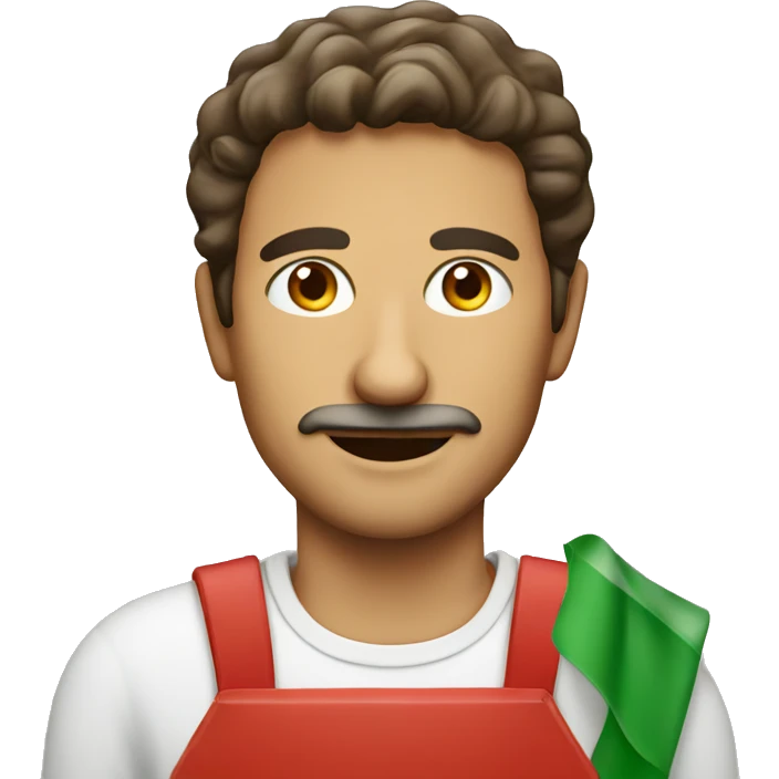 Italian man with pizza emoji