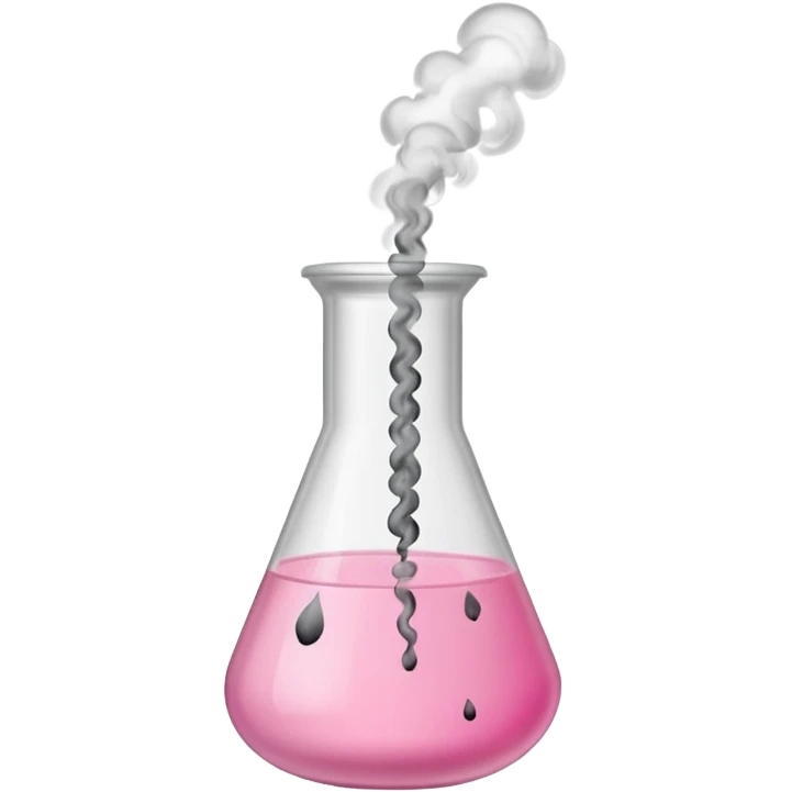 pink beaker with smoke no face one tube pink liquid emoji