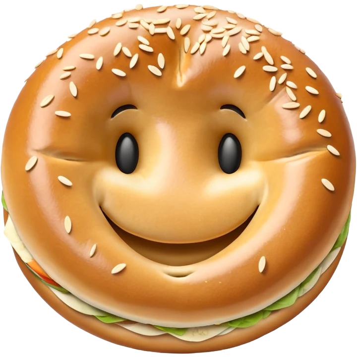 Smiley face bagel emoji