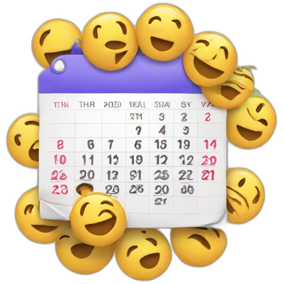 CALENDER WITH 12 emoji