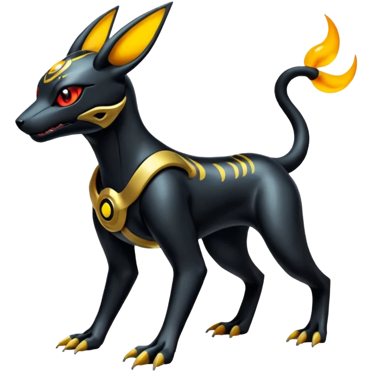 Futuristic Samaria-Salandit-Umbreon-Houndoom-Genesect-Pokémon-Fakémon-hybrid-creature emoji