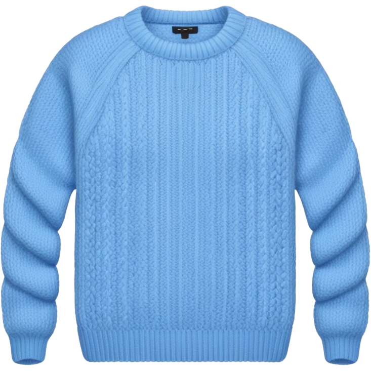 sky-blue knitted wool sweater. emoji