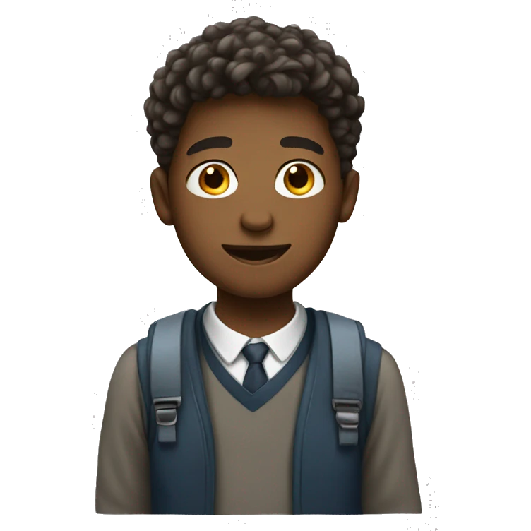 schoolboy who loves drawing emoji