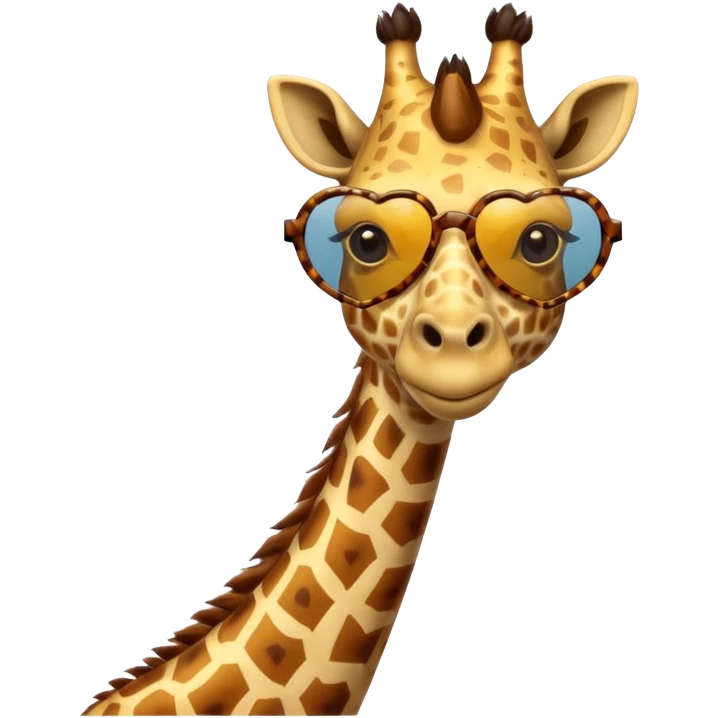 Giraffe with heart shape sunglasses emoji