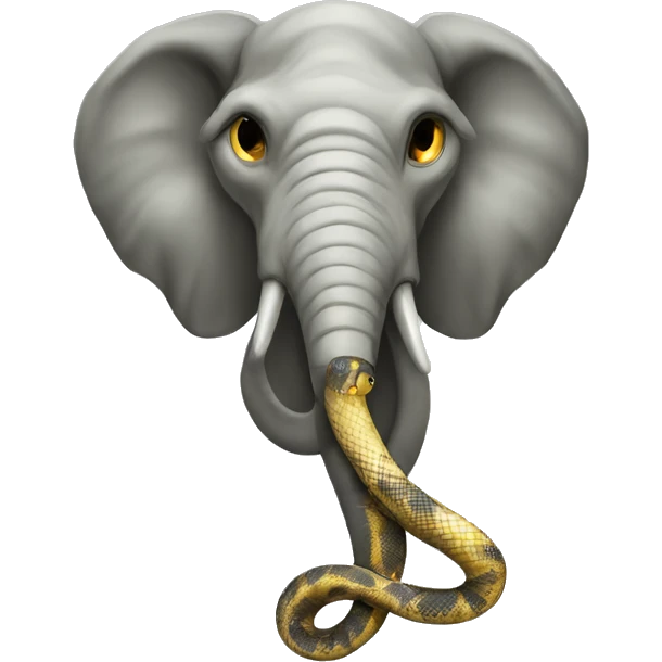 Elefant head and snake body emoji