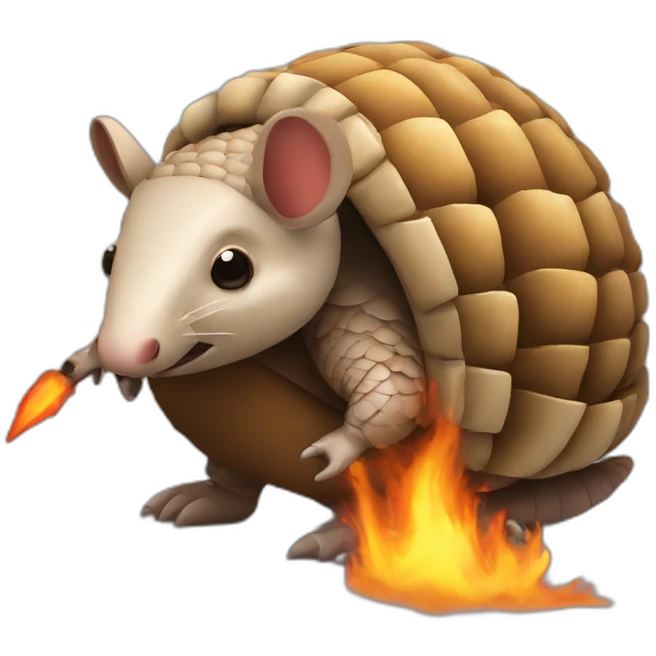 armadillo with fire emoji