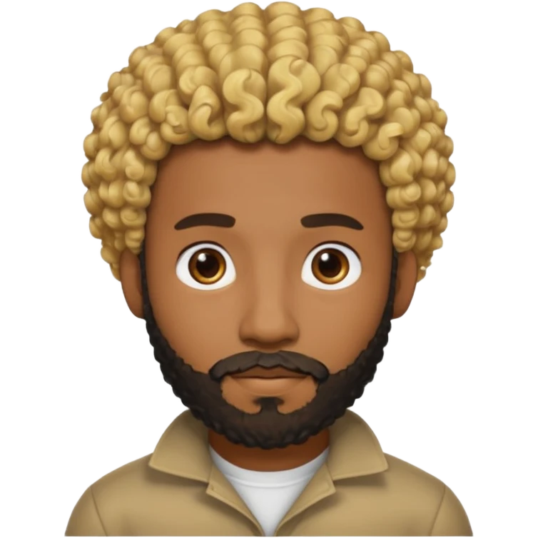 Black man with curly blonde hair and a black beard emoji