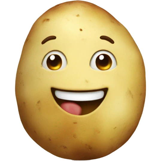 A potato smiling emoji