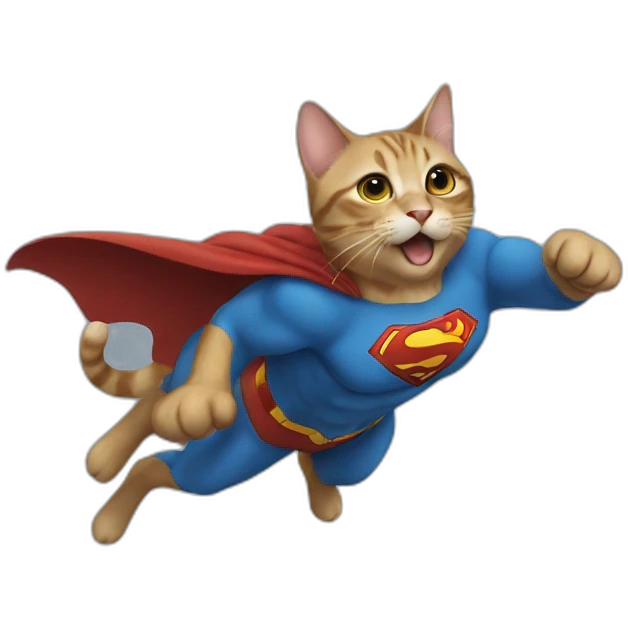 Cat flying like superman emoji