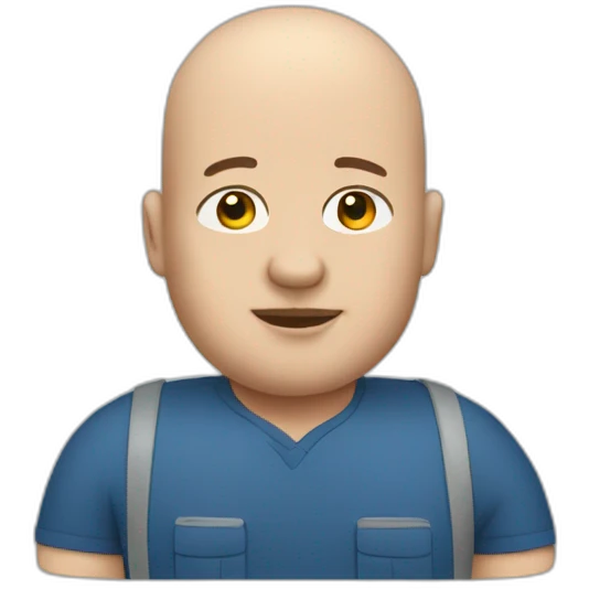 Overweight bald bus driver emoji