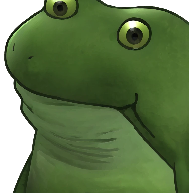 green bufo frog holding a tiny flag emoji