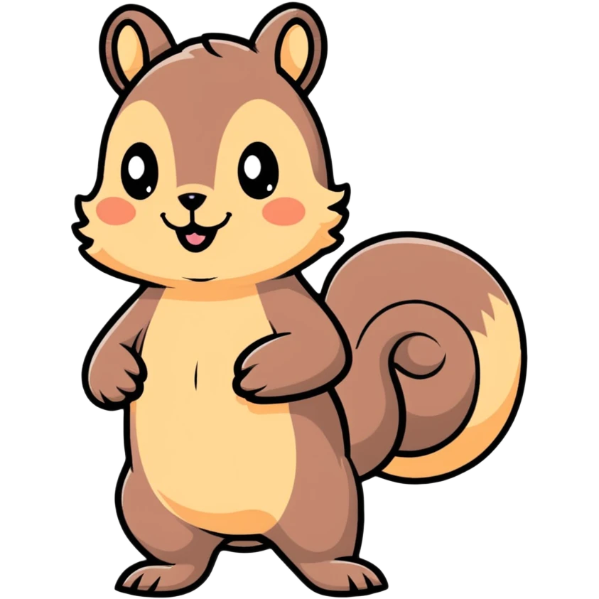 charming squirrel with adorable smile emoji