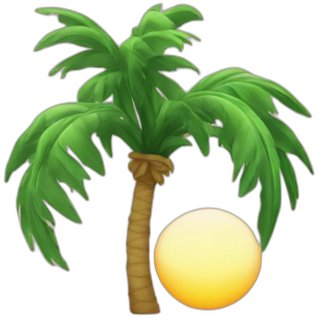 Couché de soleil avec palmier emoji