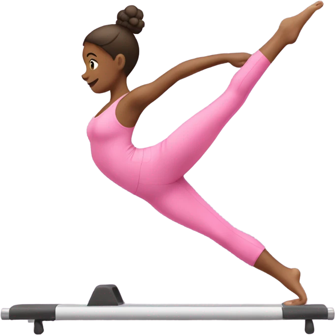 girl doing pilates in pink outfit emoji