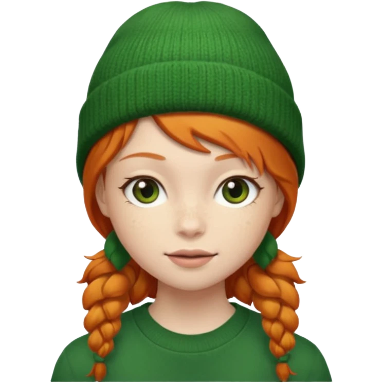  ginger girl with a green beanie emoji