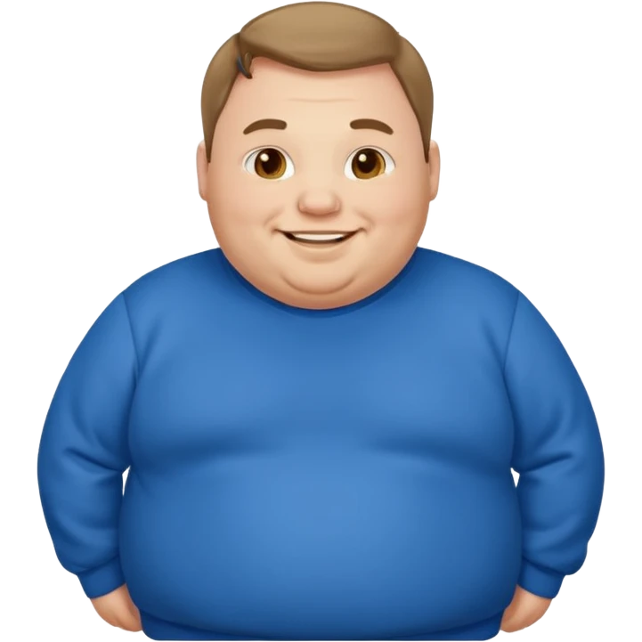 fat man wearing blue sweatshirt emoji