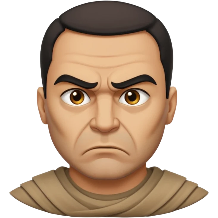 an angry Iraqi, in profile, chest-high emoji