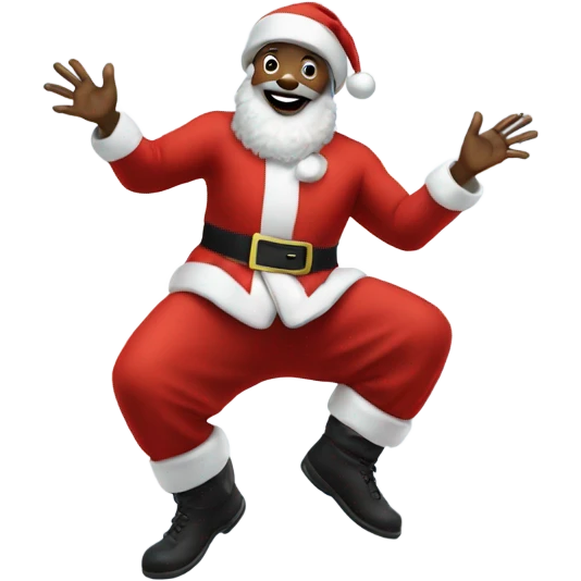 Dancing Black Santa emoji