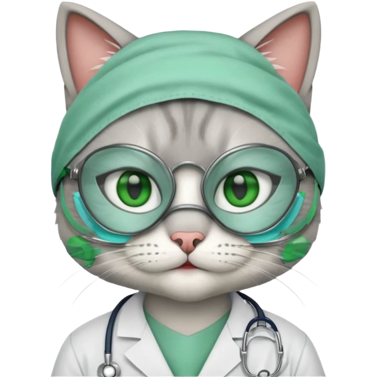 doctor cat, white surgeon mask emoji